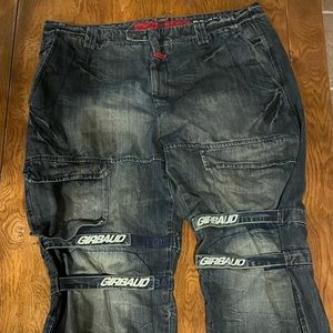 Vintage 90’s Marithe Francois Girbaud Blue Denim Hip Hop Shuttle Straps Jeans